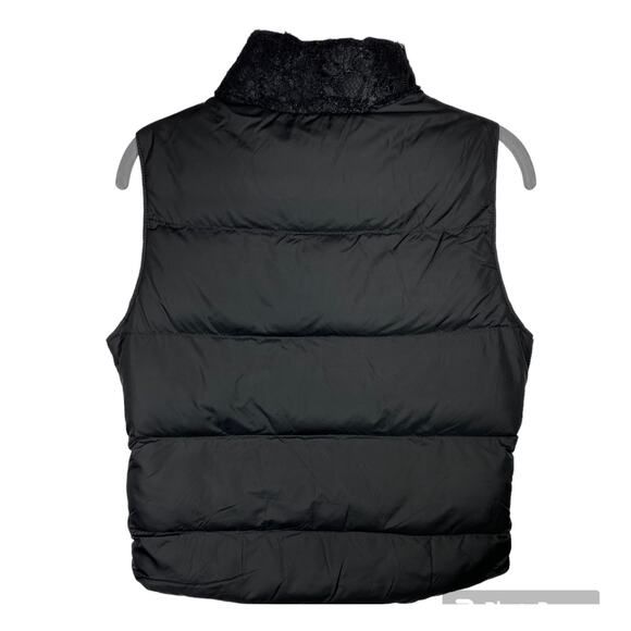 Ralph Lauren Denim & Supply Puffer Vest Lace Zip Up Snap Up Black Womens Size XS - Picture 2 of 12